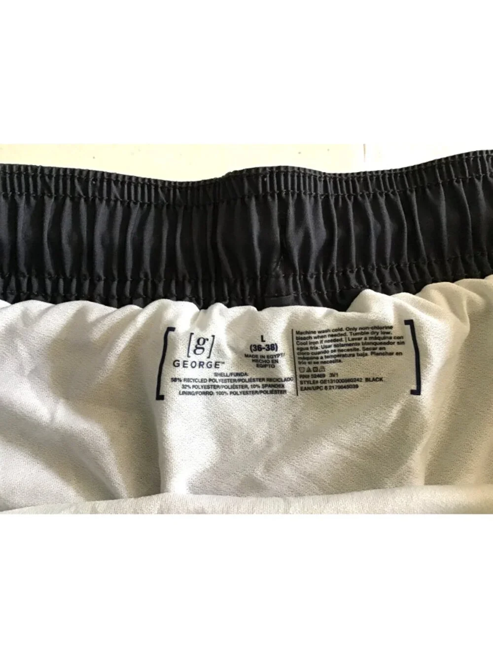 GEORGE- MENS DRAWSTRING ELASTIC WAIST BOARD SWIM SHORTS LINED SIZE LARGE